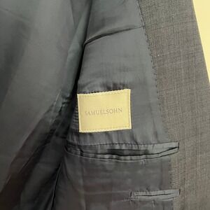 Samuelsohn SB Beckett Mens 42 Regular Grey Super 130s Wool Blazer Sport Coat